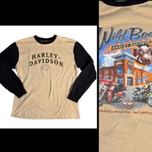 Vintage Harley-Davidson Raglan Long Sleeve Tee